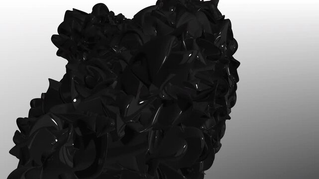Black oily mineral liquid substance morphs in organic living abstract