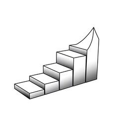 3D Metallic Bar Chart with Rising Arrow Symbolizing Financial Progress and Success
