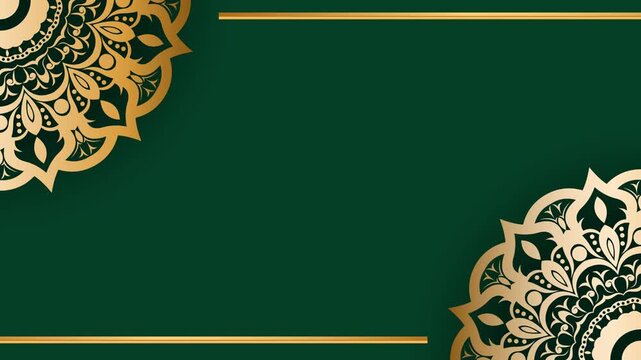 Elegant Gold Mandala Design on Deep Green Background.