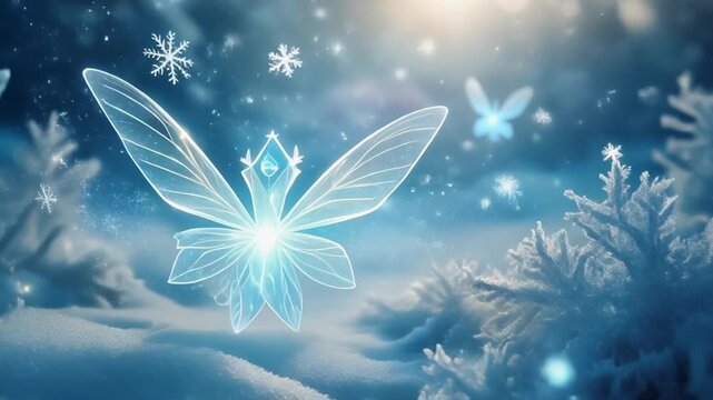 Winter Fairy Weaving Snowflakes