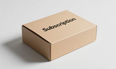 Subscription box mockup closed lid white background  Generative AI