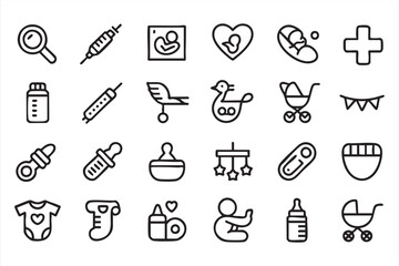 Infant Care Icons for Family Apps, Wellness Platforms and UI Navigation