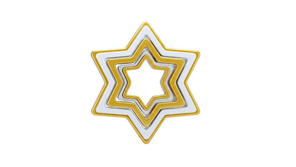 Layered Star of David in Gold and Silver