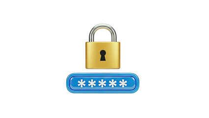 Golden Padlock and Password Field