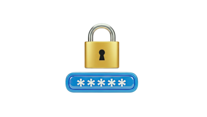 Golden Padlock and Password Field