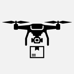 Modern Drone Transporting a Package, Representing Automated Delivery Service