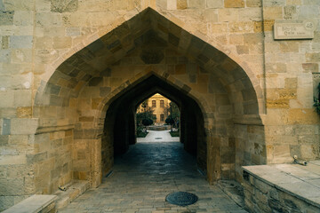 Fototapeta premium Baku, Azerbaijan - 1 dec 2025 View of the Gosha Gala Paired Fortress Gates