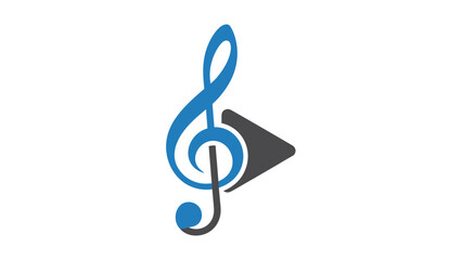 Fototapeta premium Creative music symbol with play button design for audio entertainment.