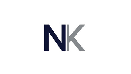NK logo design with modern and minimalist style for branding.