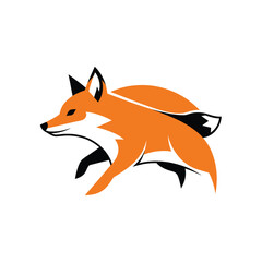 Obraz premium Orange fox illustration running with speed and agility, ready to hunt.