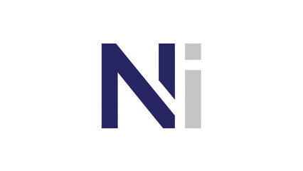Obraz premium Simple and modern logo design featuring the letters N and i in a minimalist style.