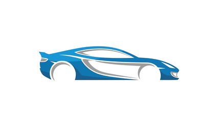 Sleek blue sports car design, perfect for automotive branding and advertising campaigns.