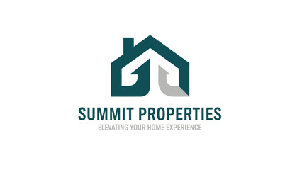 Fototapeta premium Summit Properties logo featuring a house icon with a modern design and text below.