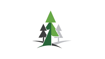 Stylized forest trees logo design representing nature and environment concepts.