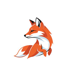 Obraz premium Vibrant fox illustration showcasing its elegant posture and captivating gaze, perfect for design.