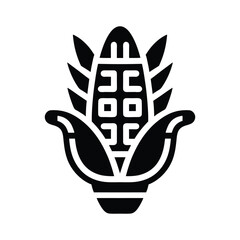 Mayan Corn Glyph Icon Vector Illustration