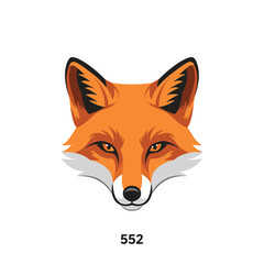 Obraz premium Vibrant fox head illustration showcasing detailed fur and expressive eyes, isolated.