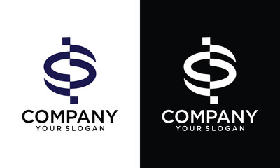 Creative Abstract letter S arrow building logo design