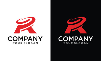 Creative Initial Letter R Logo with Spiral Element