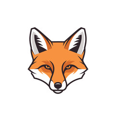 Obraz premium Vibrant fox head illustration showcasing detailed orange fur and sharp features.