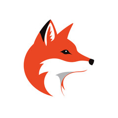 Obraz premium Vibrant fox head illustration showcasing its orange fur and sharp features.