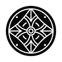 Norse Shield Circle Icon Vector Illustration