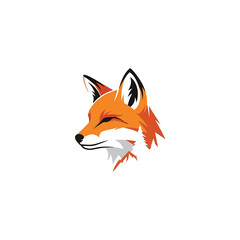Obraz premium Vibrant fox illustration showcasing a cunning and alert animal in a minimalist style.