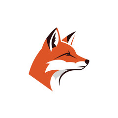 Obraz premium Vibrant fox head profile illustration, showcasing the animals natural beauty and elegance.