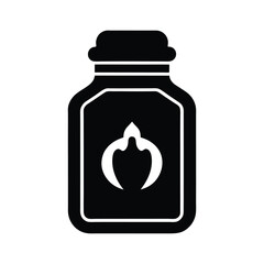 Paprika Spice Jar Icon Vector Illustration