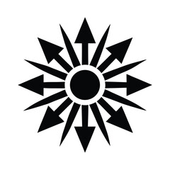 Tribal Sunburst Glyph Icon Vector Illustration