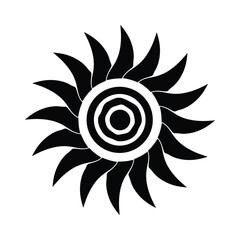 Tribal Sunburst Swirl Icon Vector Illustration