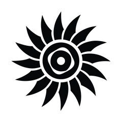 Tribal Sunburst Swirl Icon Vector Illustration