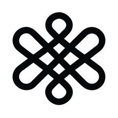 Adinkra Faith Knot Icon Vector Illustration