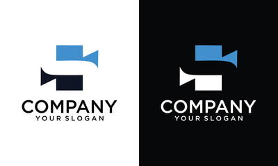 Creative Letter S with negative space modern and unique monogram logo.
