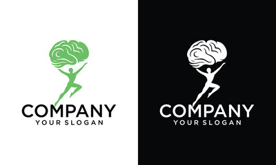 Creative human tech logo creative design concept arrow profit finance digital connect brain