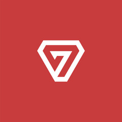 Bold red and white geometric icon featuring a stylized 'G' or '7' within a diamond, representing innovation, strength, and modern design identity