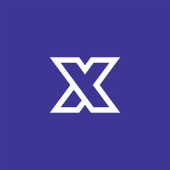 A Modern, Minimalist, Abstract 'X' Logo Design on a Solid Purple Background