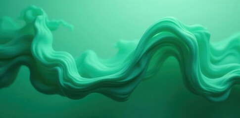 Fluid green-teal smoke blends, dynamic swirling motion, mesmerizing abstract , fantasy, magic, mist