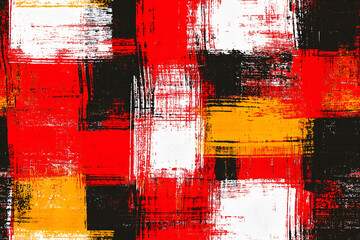 Seamless Abstract Pattern with Bold Red Black and White Brushstrokes