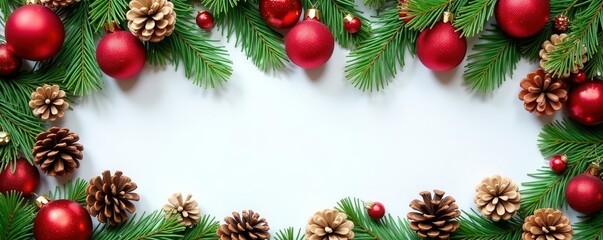 Elegant red & pine cone garland Perfect Christmas ambiance , pine cones, pine, xmas