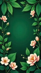 Elegant lush green foliage, flourishing floral pattern Peaceful, tranquil botanical background , floral pattern, garden, lush