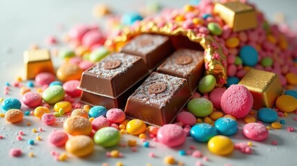 Colorful candy and chocolate display