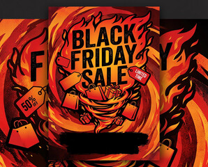 Black Friday sale Post, banner and Empty Space for Text