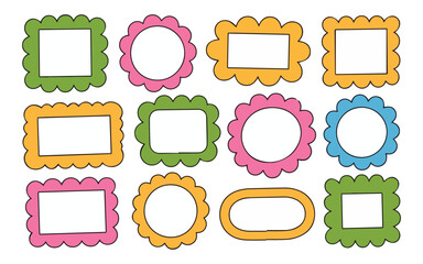 Vibrant colorful photo frames for creative design projects