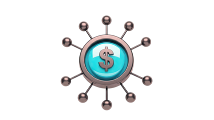 Dollar Symbol Connected to Network Nodes
