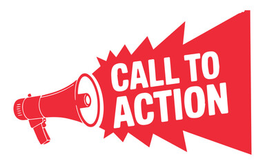 Bold call to action megaphone announcement