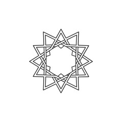 Intricate geometric star design isolated on white background