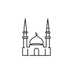 Simple mosque illustration isolated on white background