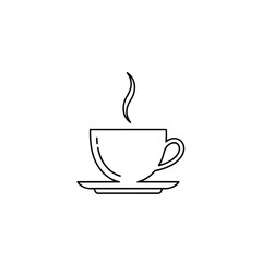 Steaming coffee cup isolated on white background