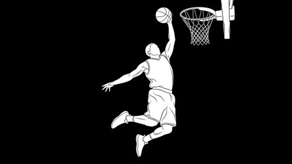 A basketball player in mid air preparing to shoot towards the hoop